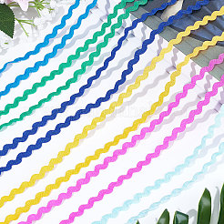 6 Yards 6 Colors Polyester Wavy Fringe Trim Ribbon&nbsp;OCOR-WH0080-44A