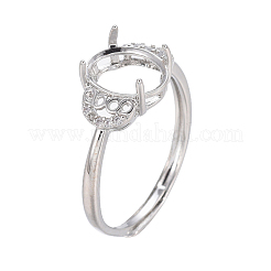 Adjustable Brass Solitaire Ring Settings&nbsp;MAK-L029-010P