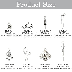 40Pcs 8 Styles Tibetan Style Alloy Pendants&nbsp;TIBEP-YW0001-86