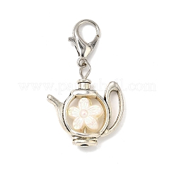 Opaque Acrylic & Tibetan Style Alloy Teapot Pendant Decorations&nbsp;HJEW-JM03567