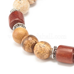 Natural Picture Jasper Beaded Stretch Bracelet for Women or Men&nbsp;BJEW-JB07732-02