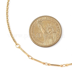 Brass Bar Link Chain & 304 Stainless Steel Cable Chain Necklaces for Women&nbsp;NJEW-JN05547-01