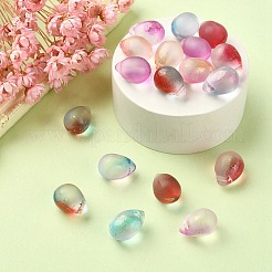 20Pcs 5 Colors Two Tone Transparent Spray Painted Glass Charms&nbsp;GLAA-YW0001-92