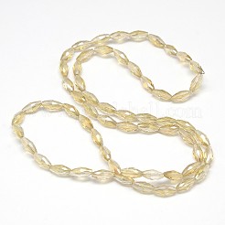 Electroplate Crystal Glass Rice Beads Strands&nbsp;X-EGLA-F042-A08