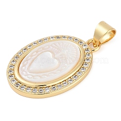 Rack Plating Brass Micro Pave Cubic Zirconia Pendants&nbsp;KK-P287-11G