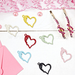 32Pcs 8 Colors Spray Painted Alloy Pendants&nbsp;PALLOY-DR0001-01