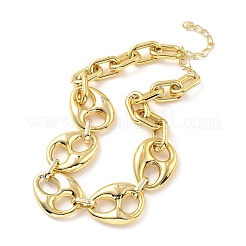 Acrylic Chunky Coffee Bean Link Chain Necklaces&nbsp;NJEW-D313-01B