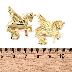 Horse Brass Stud Earrings&nbsp;EJEW-D352-03G-01