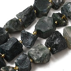 Raw Rough Natural Moss Agate Beads Strands&nbsp;G-Z087-B11