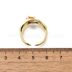 Square Brass Cat Eye Cuff Rings&nbsp;RJEW-G344-01G-04