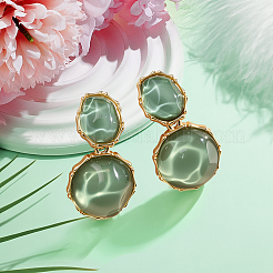 2 Pairs 2 Colors Resin Dangle Stud Earrings&nbsp;EJEW-GO0003-22