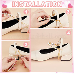 Glass Pearl Beads High-heeled Shoelaces&nbsp;HJEW-OC00059