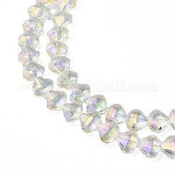 Electroplate Transparent Glass Beads Strands&nbsp;EGLA-N002-36-C04