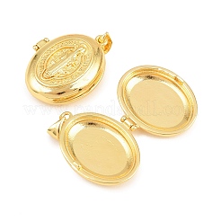 Religion Brass Locket Pendants&nbsp;KK-D232-21G-02
