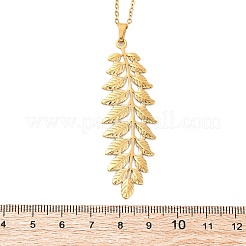 304 Stainless Steel Leaf Pendant Necklaces&nbsp;NJEW-H059-29B-G