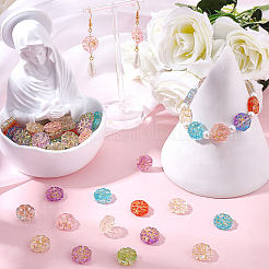 100Pcs Baking Paint and Golden Metal Enlaced Glass Beads&nbsp;DGLA-SC0001-06
