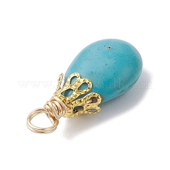 Dyed Synthetic Turquoise Pendants&nbsp;PALLOY-JF04355-01