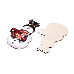 24Pcs UV Single Face Printed Wood Pendant Decorations&nbsp;WOOD-N020-35