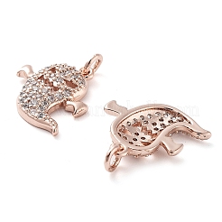 Halloween Rack Plating Brass Micro Pave Clear Cubic Zirconia Pendants&nbsp;KK-M280-04RG