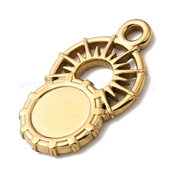 Sun 304 Stainless Steel Pendant Cabochon Setting&nbsp;STAS-P454-12G