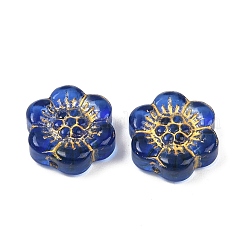 Baking Paint and Golden Metal Enlaced Glass Beads&nbsp;DGLA-T004-10I