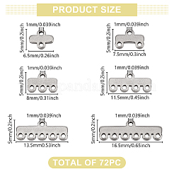 72Pcs 6 Styles 304 Stainless Steel Chandelier Component Links&nbsp;STAS-GO0001-29