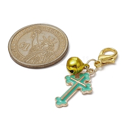 Cross Alloy Enamel Pendants Decorations&nbsp;HJEW-JM01075