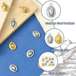 10Pcs 2 Colors 304 Stainless Steel Pendants&nbsp;STAS-CJ0002-92