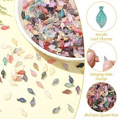 Acrylic Leaf Charms&nbsp;OACR-CJC0020-03