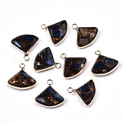 Fan Assembled Natural Bronzite and Mixed Gemstone Pendants&nbsp;G-N330-023