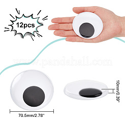 12Pcs Black & White Wiggle Googly Eyes Cabochons&nbsp;DOLL-PH0001-19