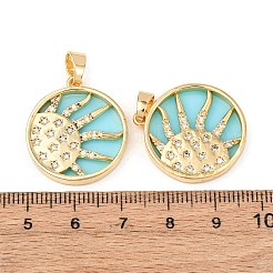Brass Micro Pave Clear Cubic Zirconia Pendants&nbsp;KK-G543-20G-02