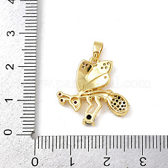 Brass Micro Pave Cubic Zirconia Pendants&nbsp;KK-F908-12G