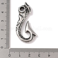 304 Stainless Steel Hook Clasps&nbsp;STAS-C109-08AS