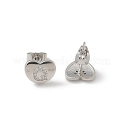 Rack Plating Brass Micro Pave Clear Cubic Zirconia Stud Earrings&nbsp;EJEW-K299-01P-Q