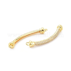 Brass Micro Pave Clear Cubic Zirconia Normal Link Connectors&nbsp;ZIRC-K086-31G