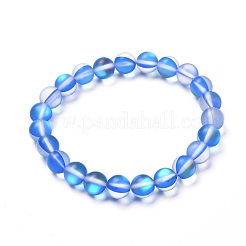 Synthetic Moonstone Stretch Bracelets for Teen Girl Women&nbsp;BJEW-JB06702