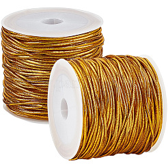 2 Rolls Polyester Metallic Elastic Round Cord&nbsp;OCOR-CY0003-50A