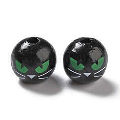 Halloween Spray Painted Wood Beads&nbsp;WOOD-C002-03