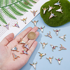 48Pcs 12 Colors Printed Alloy Pendants&nbsp;ENAM-HS0001-01