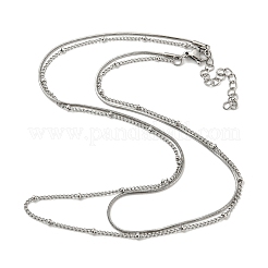 Non-Tarnish 304 Stainless Steel Double-Layer Necklace&nbsp;LS-NJEW-Q321-01P