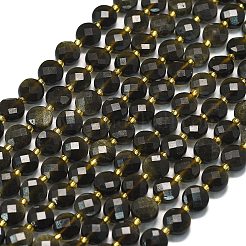 Natural Golden Sheen Obsidian Beads Strands&nbsp;G-K389-B80-01