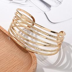Electrophoresis Iron Cuff Bangles for Women&nbsp;BJEW-M057-05G