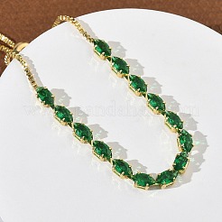Adjustable Square Brass Micro Pave Cubic Zirconia Link Bracelets&nbsp;KK-D112-01B-G