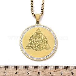 201 Stainless Steel Rhinestone Pendant Necklaces for Women&nbsp;NJEW-U021-06P