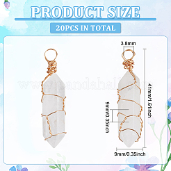 20Pcs Natural Quartz Crystal Pendants&nbsp;PALLOY-AB00128
