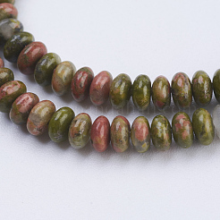 Natural Unakite Beads Strands&nbsp;G-P354-09-4x2mm