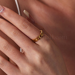 304 Stainless Steel Hollow Heart Couple Rings Non-fading Jewelry Women&nbsp;LS-EW6903-8