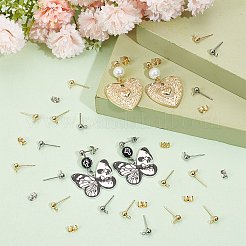 100Pcs 2 Color 304 Stainless Steel Ball Stud Earring Findings&nbsp;STAS-SP0001-56
