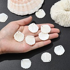 10Pcs Carved Natural Freshwater Shell Pendants&nbsp;SHEL-YW0001-15